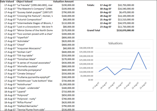 Excel report