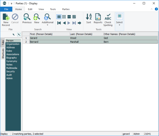 List View selected