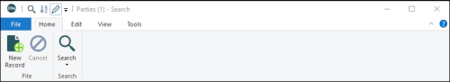 Home tab in Search mode