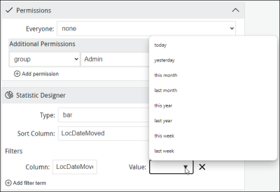 Date filter values